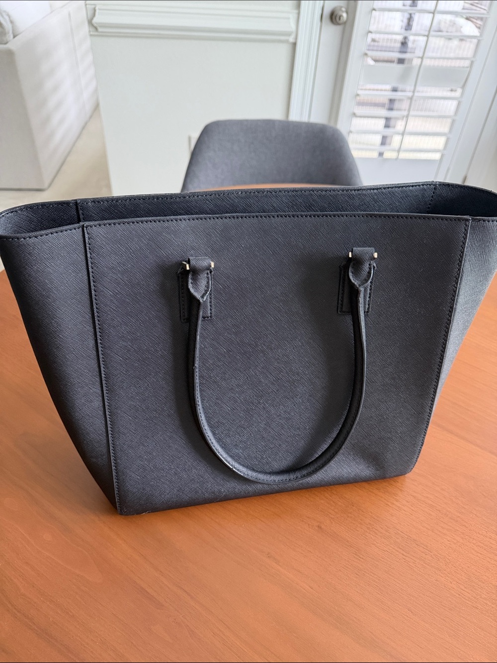 kate spade Black Saffiano Leather Tote with Front Pocket - Picture 4 of 4